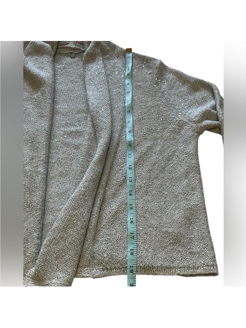Anthropologie Knitted & Knotted
Gray Sparkle Open Front Cardigan Size Medium - Picture 9 of 11